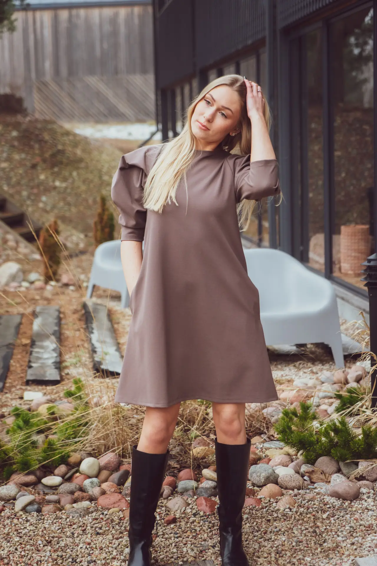 Kleit Lily mini taupe - Pilt 4
